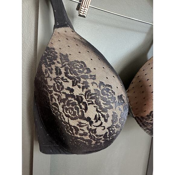 Soma Stunning Support Full Coverage Bra Size 42DDD Black Underwire Floral Lace - Picture 2 of 8